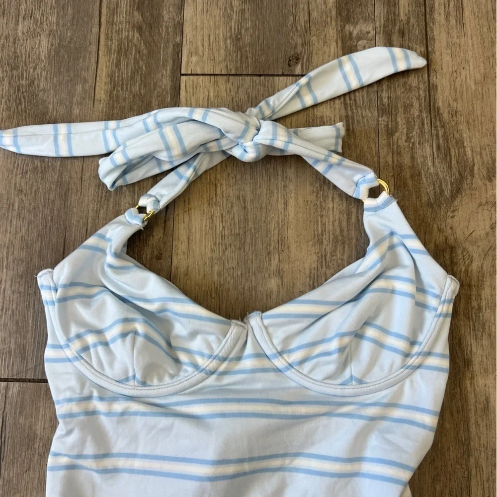 Monday Swimwear Honolulu Underwire One Piece in Ice Stripe